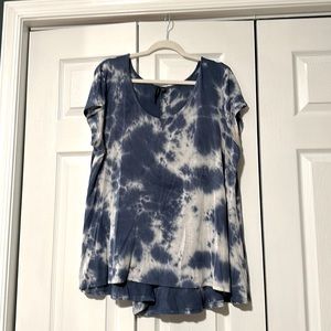 Soft, high-low back, tie dye top. Obsession brand, size 2x.